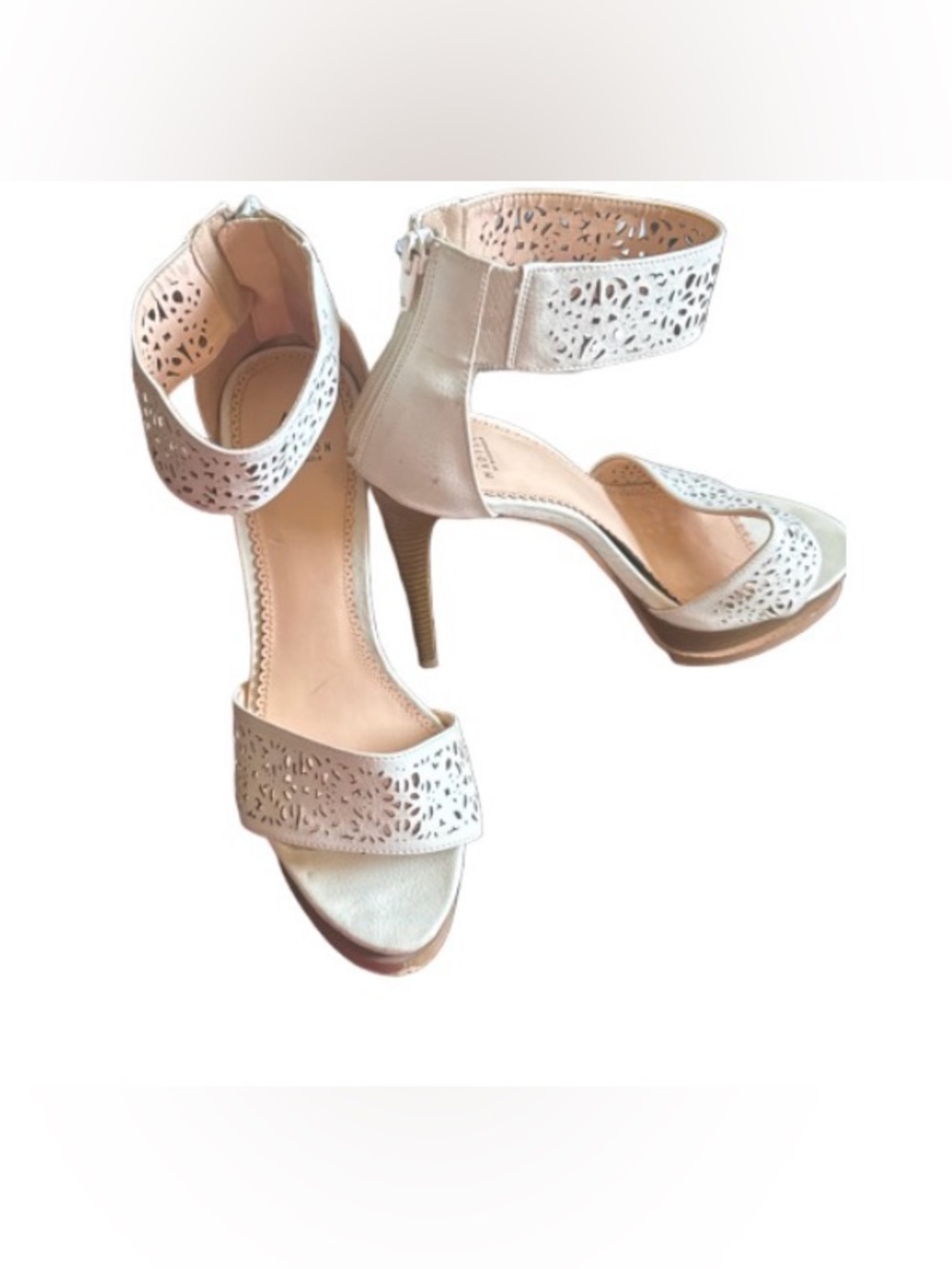 Madison Women's Laser-Cut Ankle Strap Heels